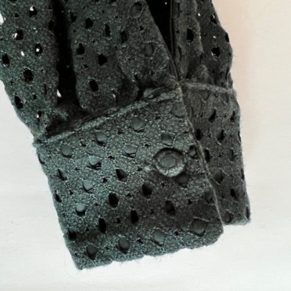 Banana Republic dark  green lace  mesh blouse top with attached camisole - Picture 6 of 8